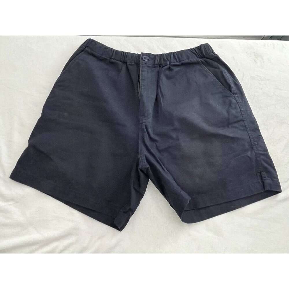 Izod PFX Mens Beach Swim Shorts Size Medium Black Solid Pockets Cotton Casual